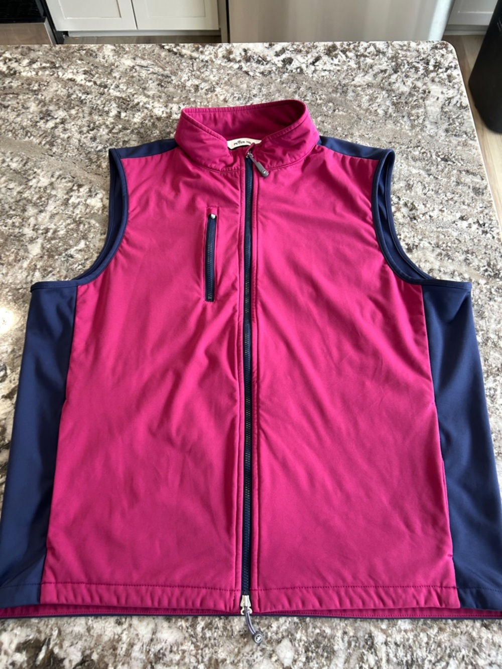 Peter Millar Magenta & Navy Vest - Size Large